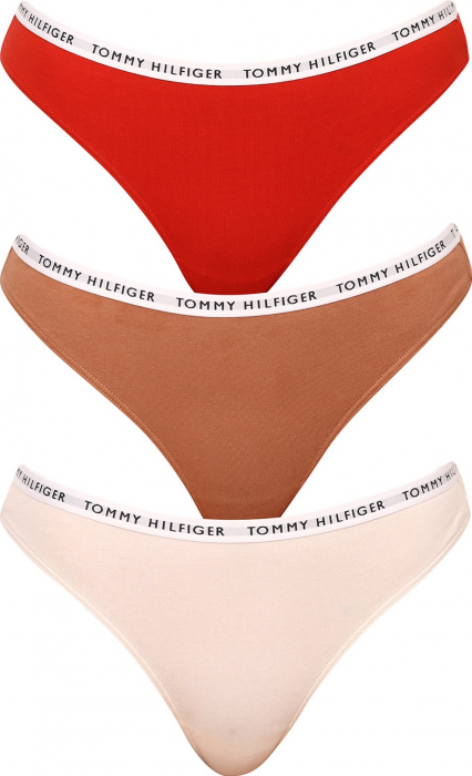 Set de 3 perechi de chiloti tanga dama, Tommy Hilfiger, Multicolor, L [1]
