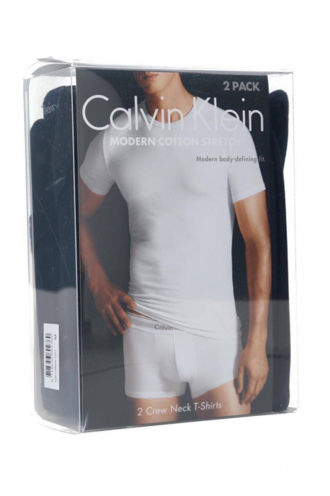 Set tricou bărbați, Calvin Klein, Negru, Bumbac, 2 Piese [5]