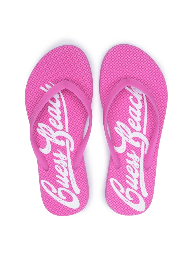 Slapi Dama, Guess, Plaja/Piscina, Logo Text, Roz [4]