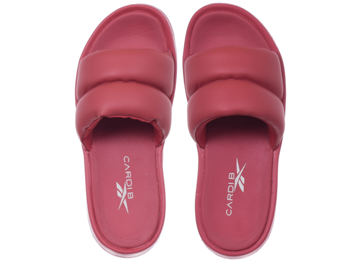 Slapi Dama, Reebok x Cardi B, Slide, Rosu [3]