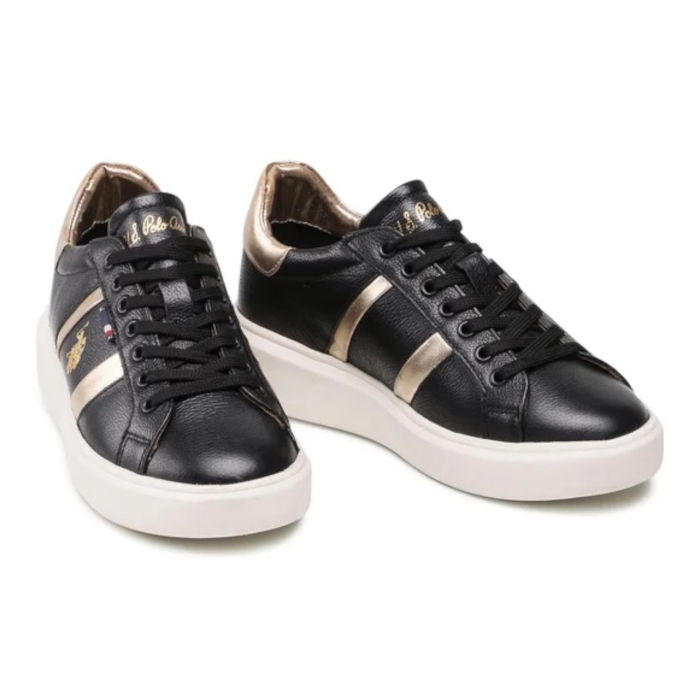 Sneakers Dama, U.S. Polo Assn., Negru, Piele naturală si ecologică [4]