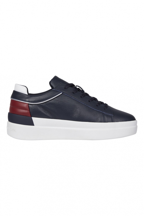 Tommy Hilfiger, Sneakers Dama, Din piele naturală, Cu garnituri contrastante, Bleumarin inchis [6]