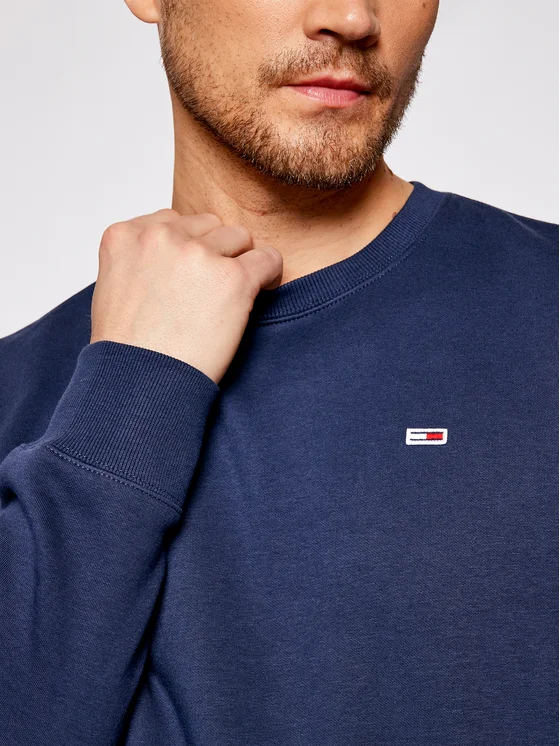 Tommy Jeans, Bluza Barbati, Din amestec de bumbac organic, Cu decolteu la baza gatului [5]