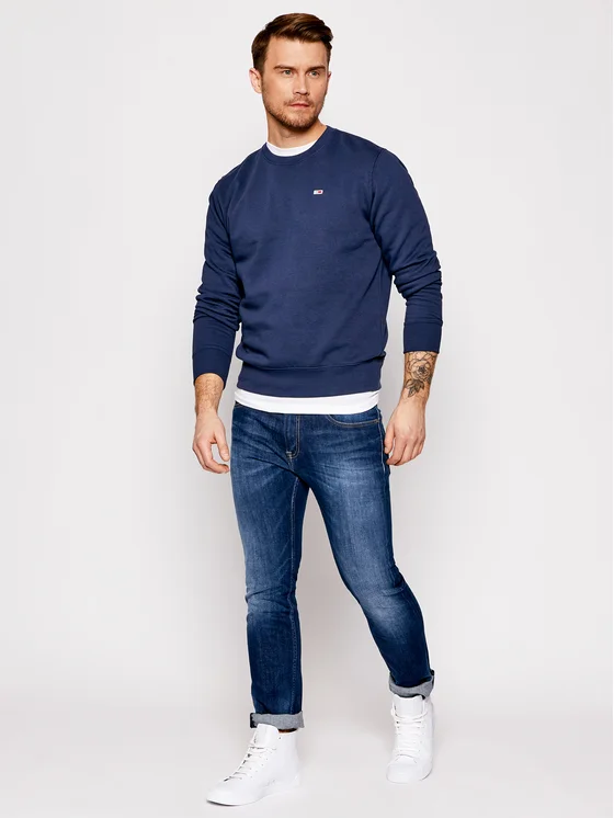 Tommy Jeans, Bluza Barbati, Din amestec de bumbac organic, Cu decolteu la baza gatului [4]