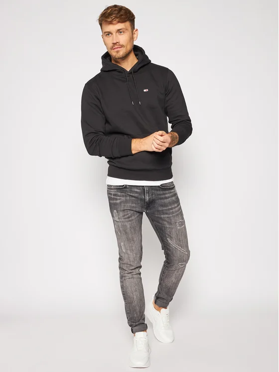Tommy Jeans, Hanorac Bărbați, Regular fit, Cu buzunar kangaroo, Negru [4]