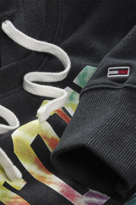 Tommy Jeans, Hanorac Bărbați, Din bumbac organic cu imprimeu, Negru, M [4]