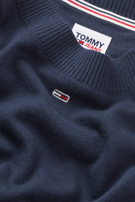 Tommy Jeans, Pulover Dama, Din amestec de bumbac organic, Albastru marin, S [6]