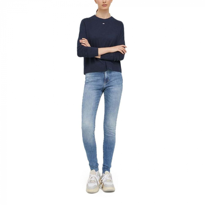 Tommy Jeans, Pulover Dama, Din amestec de bumbac organic, Albastru marin, S [5]
