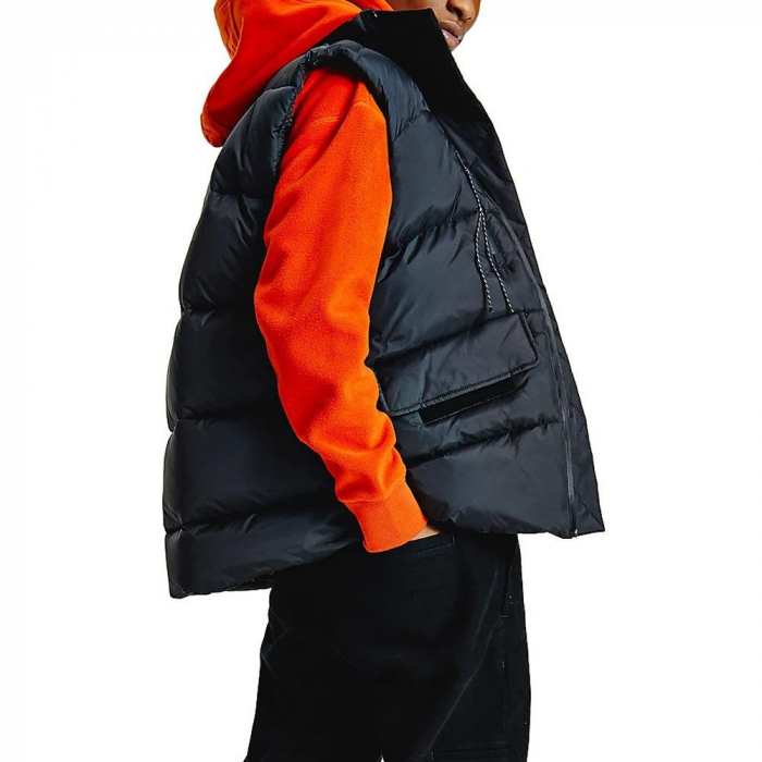 Tommy Jeans, Vesta Barbati, Cu vatelina si aspect matlasat, Negru [5]