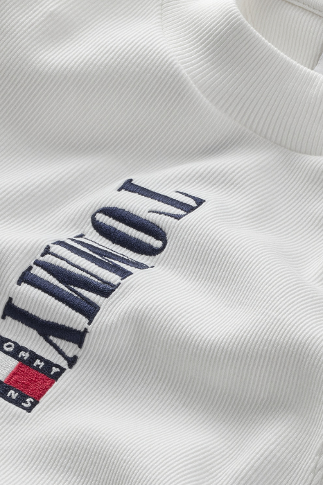 Top Dama, Tommy Jeans, Alb optic, Bumbac organic [5]