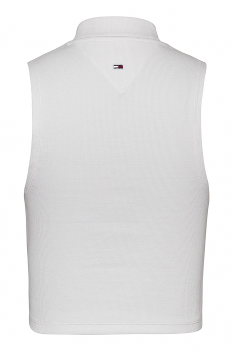 Top Dama, Tommy Jeans, Alb optic, Bumbac organic [7]