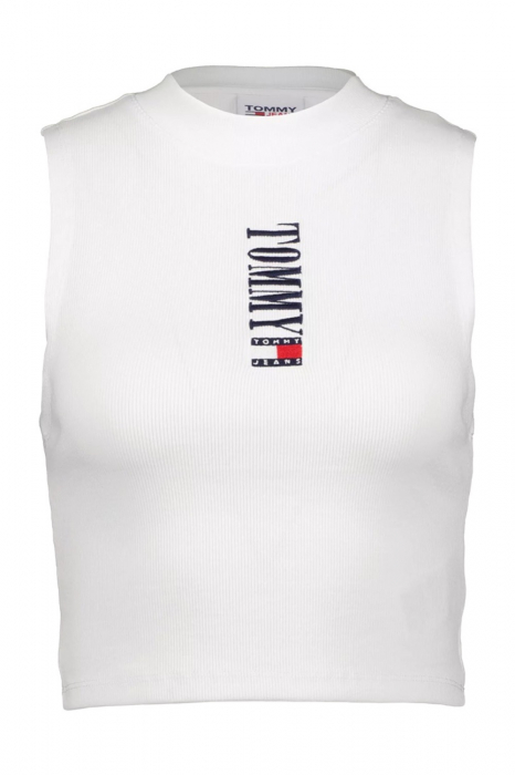 Top Dama, Tommy Jeans, Alb optic, Bumbac organic [6]