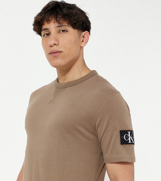 Tricou Barbati, CALVIN KLEIN JEANS, 100% Bumbac organic, Bej [3]