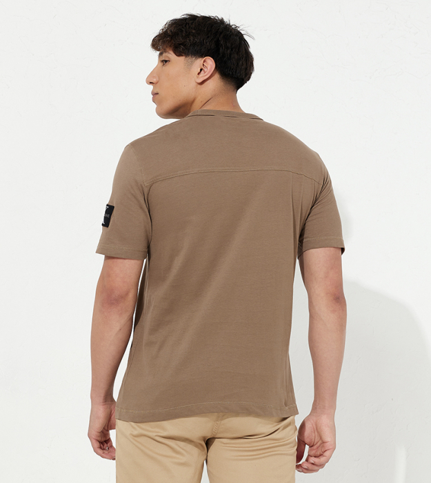 Tricou Barbati, CALVIN KLEIN JEANS, 100% Bumbac organic, Bej [2]