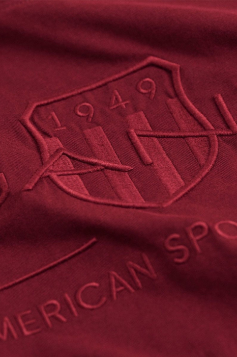 Tricou Barbati, Gant, Rosu de Burgundia, Logo Brodat [6]