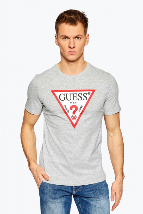 Tricou Barbati, Guess, Imprimeu cu logo, Gri, Bumbac [2]