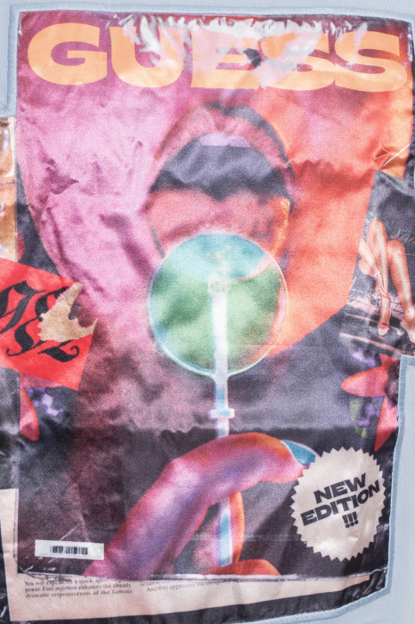 Tricou Barbati, Guess, Logo printat, Albastru, Bumbac, L [4]