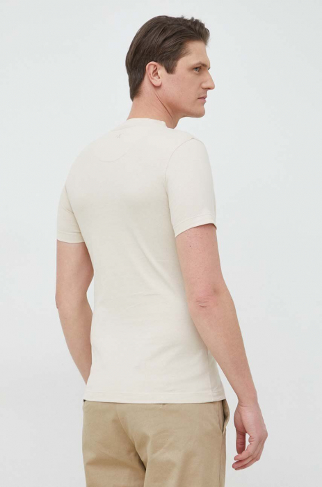 Tricou Barbati, Calvin Klein Jeans, Slim fit, Din amestec de bumbac organic, Bej [2]