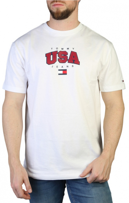Tricou Barbati Tommy Hilfiger model DM0DM16406_ACI Bumbac 100% culoare Alb marime L [1]