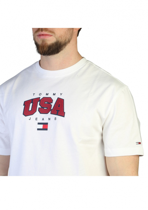 Tricou Barbati Tommy Hilfiger model DM0DM16406_ACI Bumbac 100% culoare Alb marime L [3]