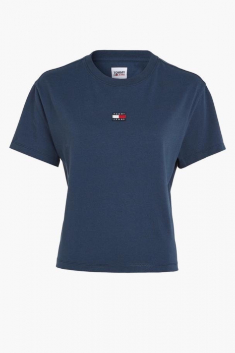 Tricou Dama, Tommy Hilfiger, Cu detaliu brodat cu logo, Decolteu la baza gatului, Bumbac [1]