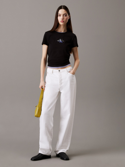 Tricou Dama, Calvin Klein Jeans, Logo, Negru, Slim Fit [5]