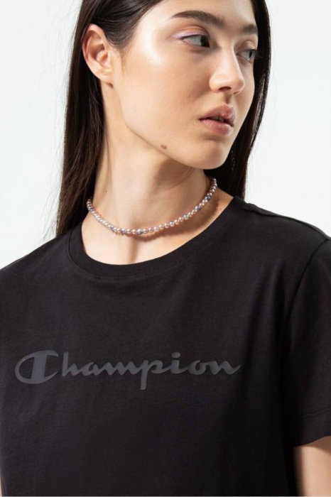Tricou Dama, Champion, Bumbac, Logo, Negru [3]