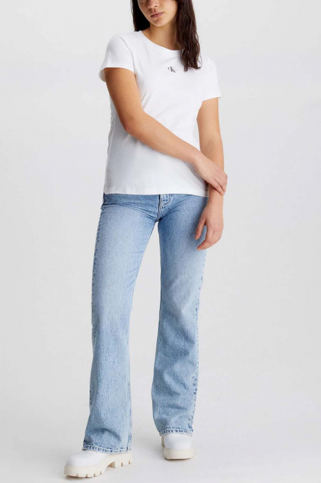 Tricou Dama, Calvin Klein Jeans, Slim Fit, Bumbac organic, Alb, L [4]