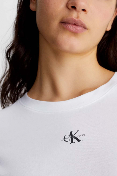 Tricou Dama, Calvin Klein Jeans, Slim Fit, Bumbac organic, Alb, L [3]