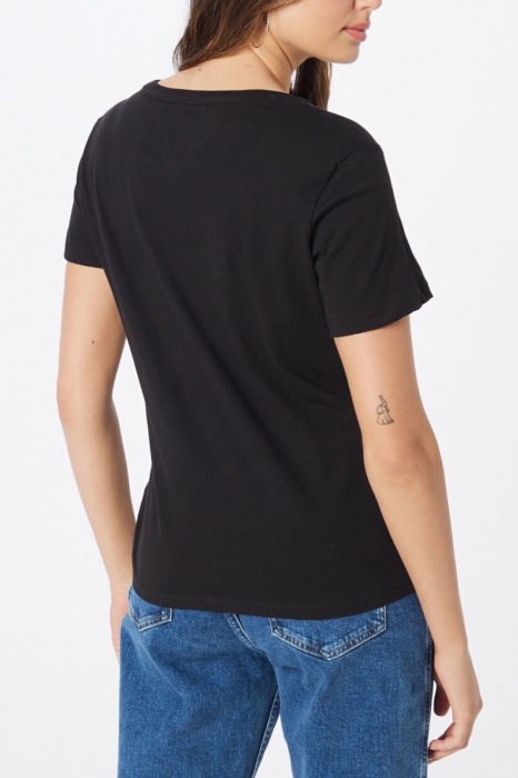 Tricou Dama, Tommy Jeans, Din bumbac organic cu decolteu la baza gatului [2]