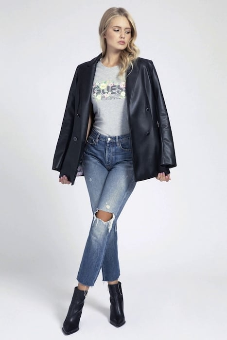 Tricou dama, Guess Jeans, 9205092, Logo, Gri, M INTL [4]