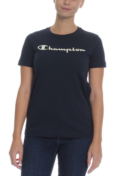 Tricou Dama, Logo, Champion, Albastru inchis, Bumbac, L [1]