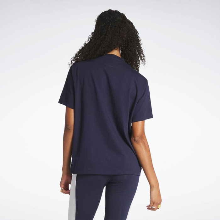 Tricou Dama, Reebok, Relaxed Fit Tee, Albastru Închis, Bumbac [3]