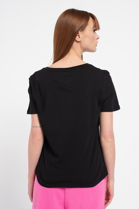 Tricou Dama, Tommy Jeans, Negru, Guler in V, Bumbac 100% [4]