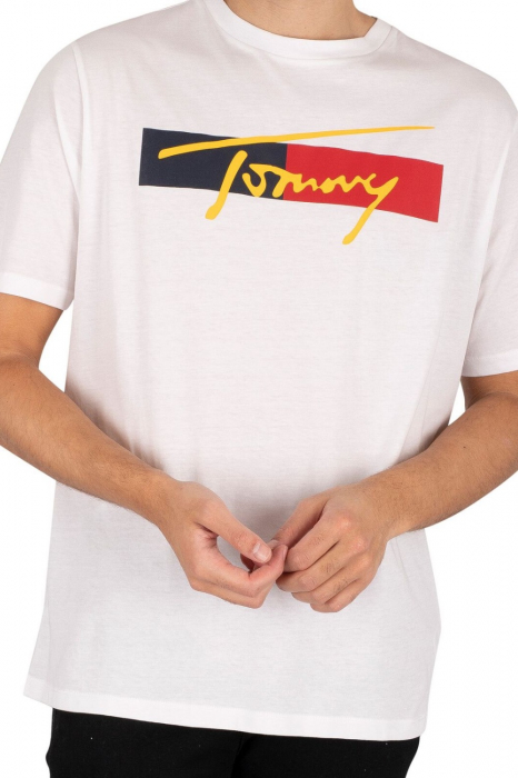 Tricou logo barbati, Tommy Jeans, Alb, Bumbac, M [3]