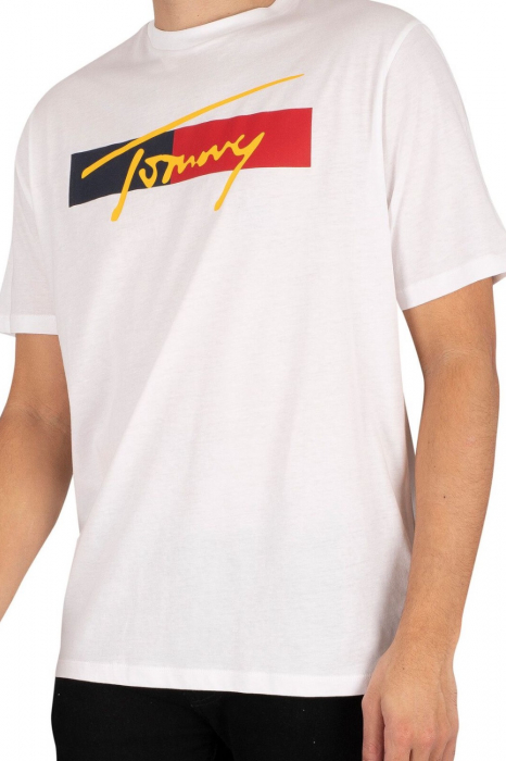 Tricou logo barbati, Tommy Jeans, Alb, Bumbac, M [4]