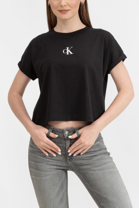 Tricou Dama, Logo, Calvin Klein Jeans, Negru, Bumbac [1]