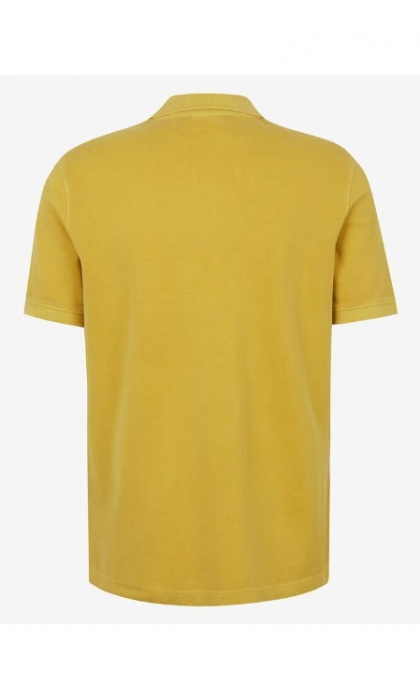 Tricou polo barbati, Calvin Klein, Din bumbac cu logo brodat, Croiala Regular Fit, Galben, M [2]