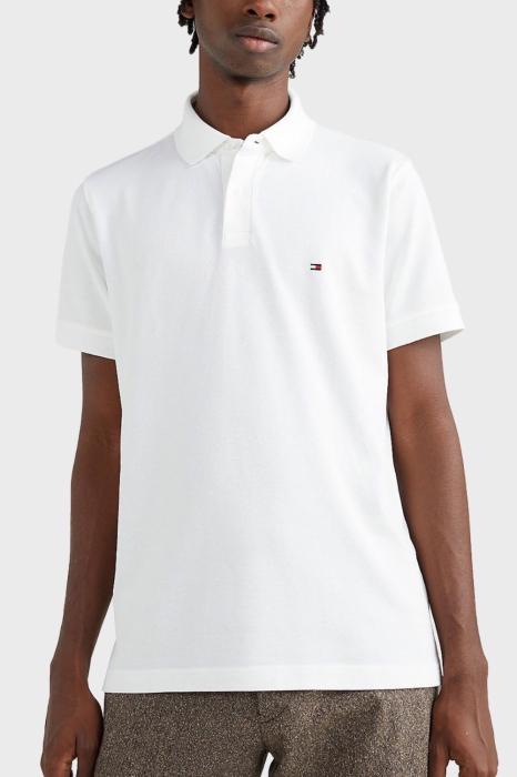 Tricou polo barbati, Tommy Hilfiger, Alb, Logo Brodat, Bumbac [2]