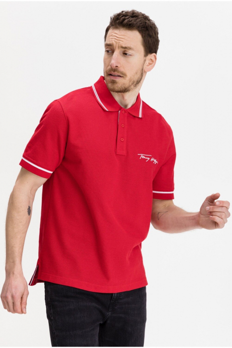 Tricou polo barbati, Tommy Hilfiger, Logo Brodat, Bumbac [2]