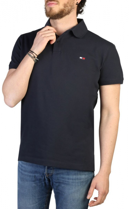 Tricou Polo Barbati, Tommy Hilfiger, Bumbac, Logo Brodat, Negru [1]