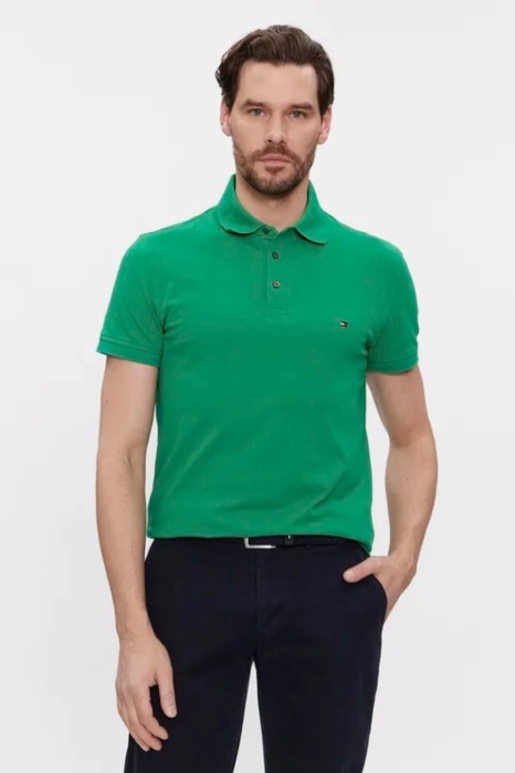 Tricou polo barbati, Tommy Hilfiger, Verde, Bumbac, Logo Brodat [2]