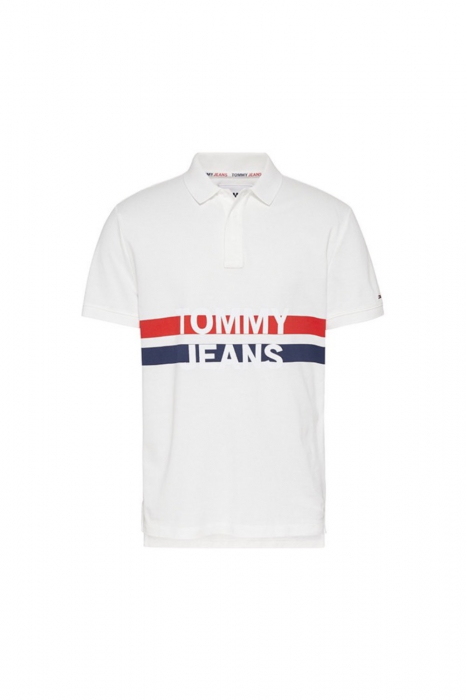 Tricou polo Barbati, Tommy Jeans, Alb, Bumbac organic [1]