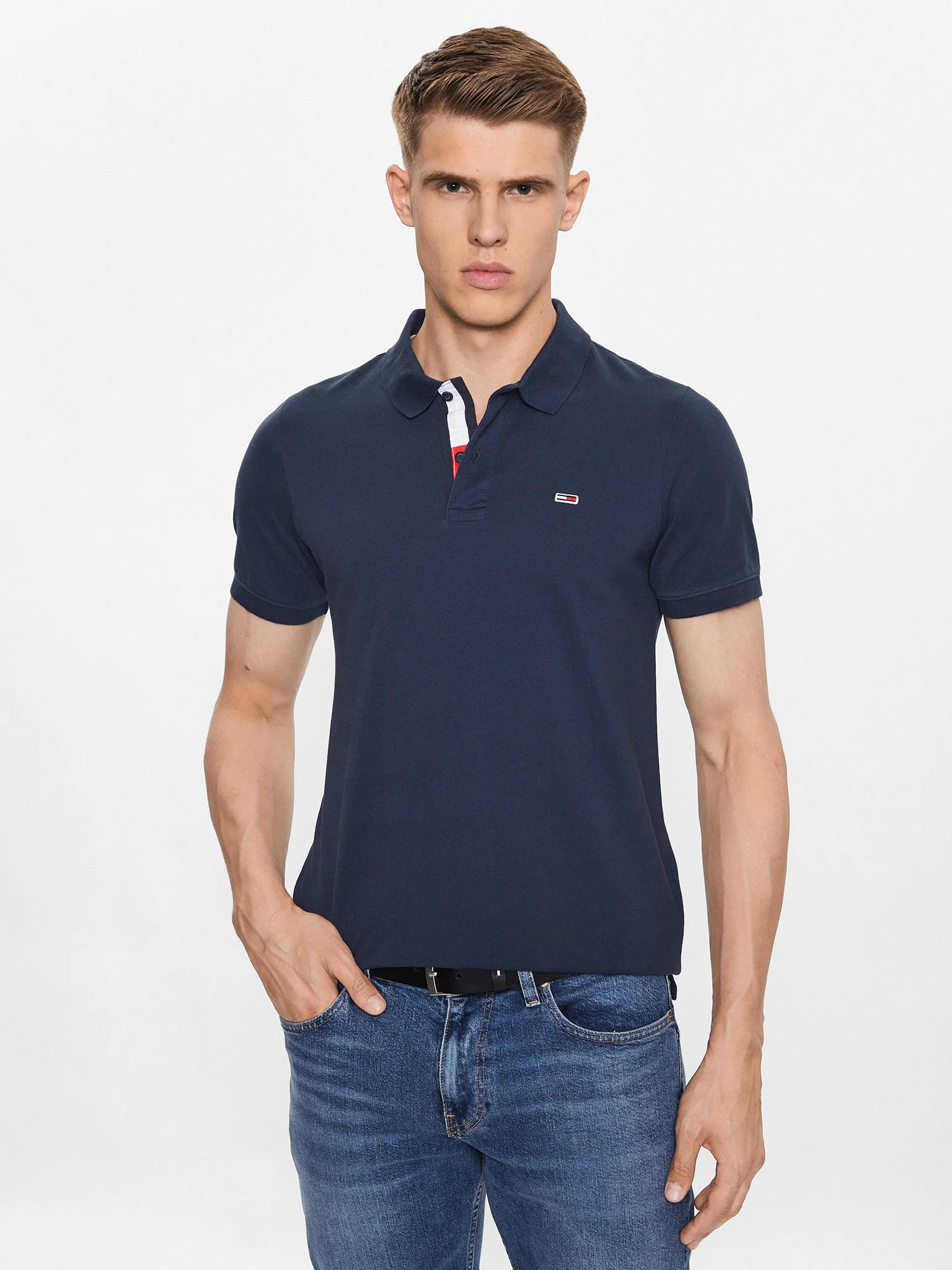 Tricou polo bărbați, Tommy Jeans, Bleumarin, Bumbac, Mini Logo [2]
