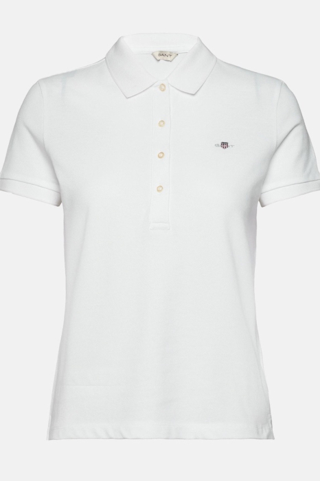 Tricou polo dama, Gant, Alb, Bumbac, Logo Brodat [1]