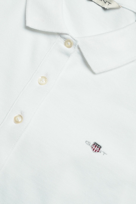 Tricou polo dama, Gant, Alb, Bumbac, Logo Brodat [6]