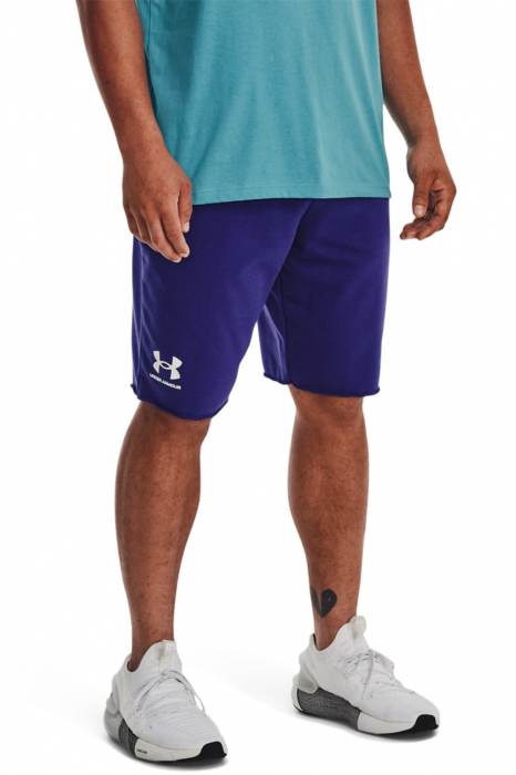 Under Armour, Pantaloni scurti din material terry, pentru fitness Rival, Indigo, M [1]