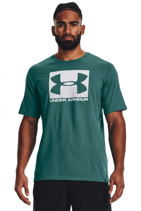 Under Armour, Tricou Bărbați, Cu imprimeu logo pentru fitness, Boxed, Verde persan [1]