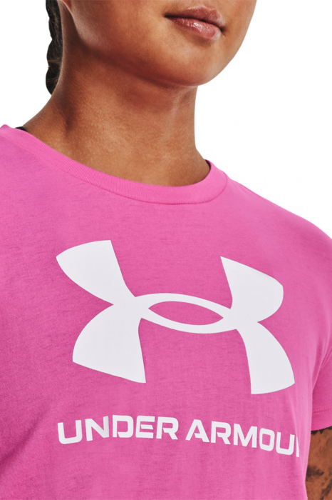 Under Armour, Tricou Dama, Cu imprimeu logo, Sportstyle Rival, Fucsia [4]