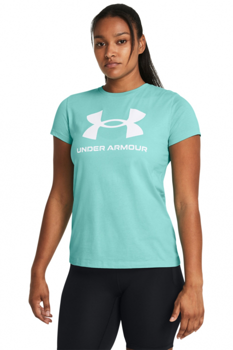 Under Armour, Tricou Dama, Cu imprimeu logo, Sportstyle Rival, Verde pal [1]